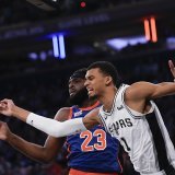 Le prodige des Spurs Victor Wembanyama a souffert mercredi au Madison Square Garden KEYSTONE/AP/Seth Wenig